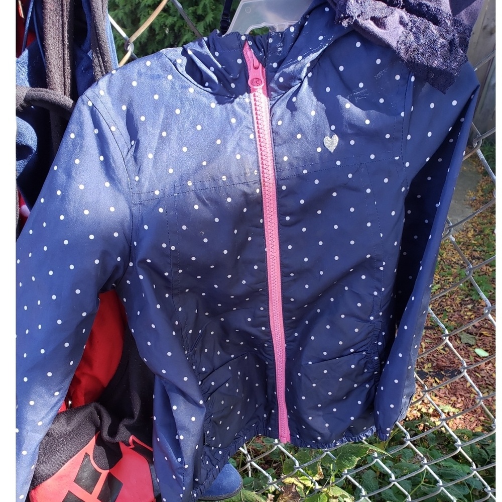 Navy blue polka dot jacket